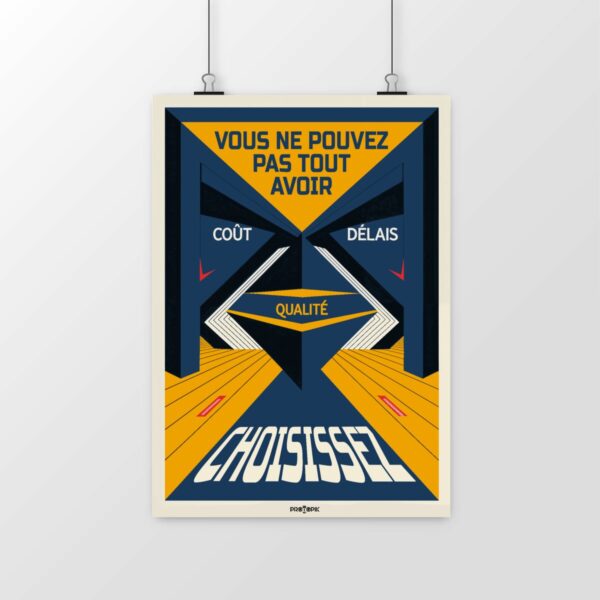 Poster Vous ne pouvez pas tout avoir. Choisissez – Le triangle de la gestion de projet